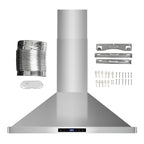 30 in 380 CFM ducted wall mount range hood LED stainless steel kitchen exhaust ventilation Coll