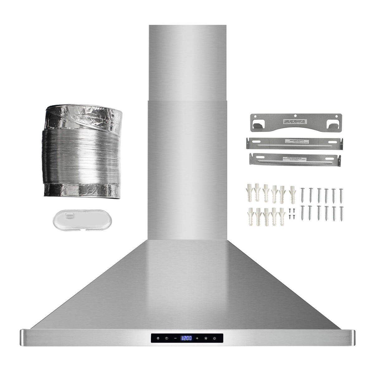 30 in 380 CFM ducted wall mount range hood LED stainless steel kitchen exhaust ventilation Coll
