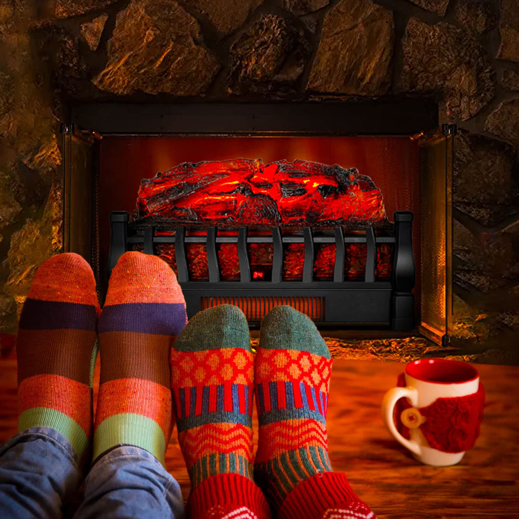Electric Fireplace Logs Insert Heater with Remote Control for Home Decor Indoor Heating Cozy Ambiance