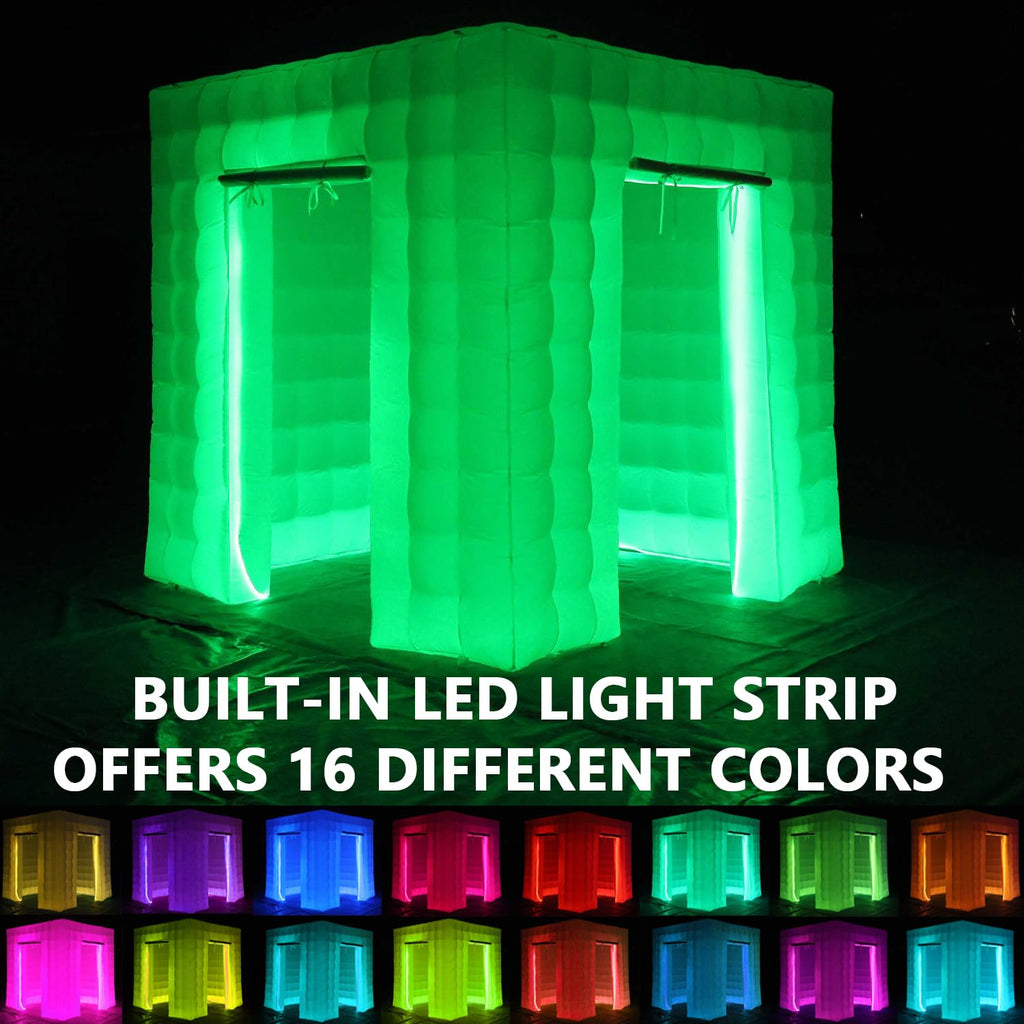 Inflatable 360 Photo Booth 8.2x8.2ft Portable Photobooth Tent 16 Colors LED Dimmable Backdrop for Events