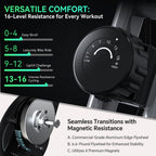 Foldable Exercise Bike 5 in 1 Workout Bike 16 Level Quiet Magnetic Resistance 6.6 lbs Flywheel 300 lb Capacity
