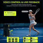 Portable tennis ball machine 18.7LB lightweight tennis robot for beginner training and practice