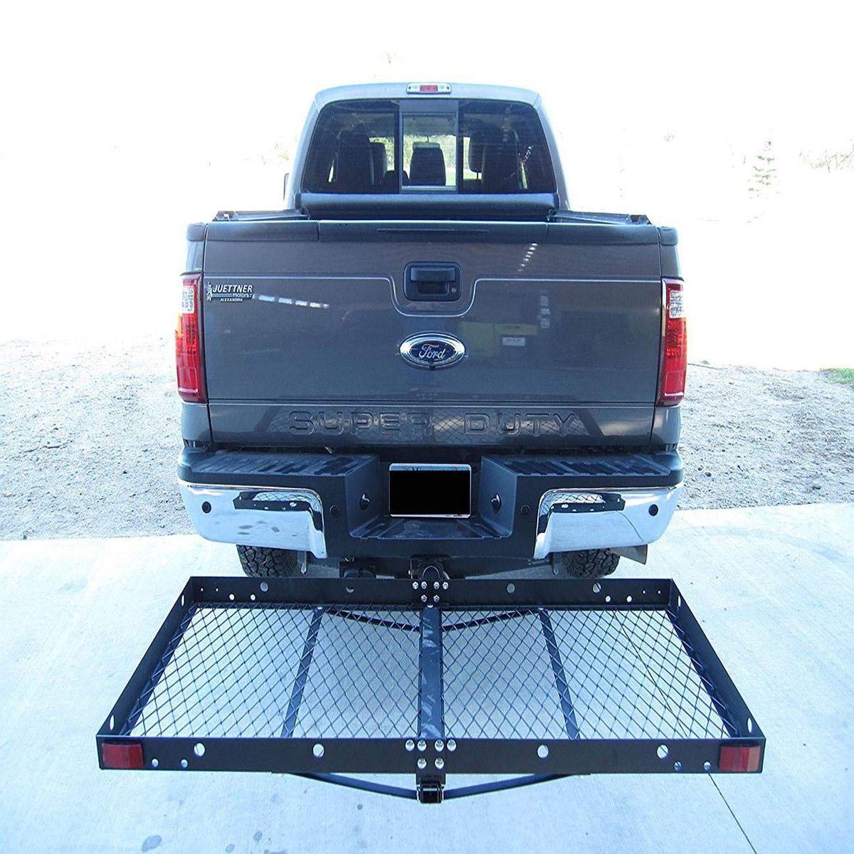 Cargo Carrier with Bike Rack 500 lb Capacity Black Heavy Duty Steel Fits 2 Inch Tow Receiver