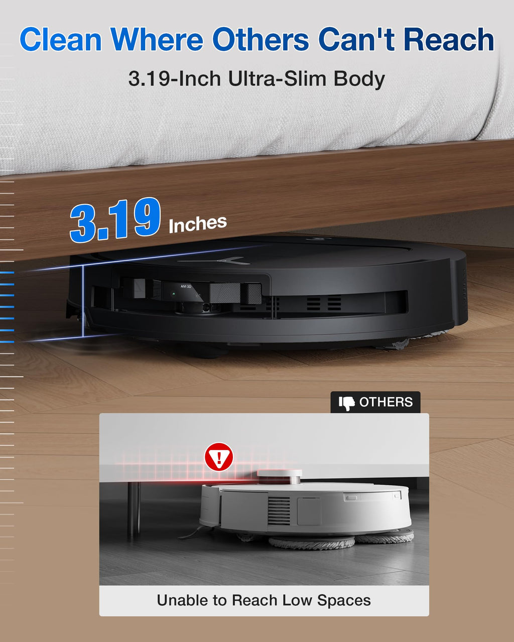 T50 PRO Omni Robot Vacuum and Mop 3.19in 15000Pa ZeroTangle 2.0 TruEdge AIVI 3D Auto Wash Dry Self Empty