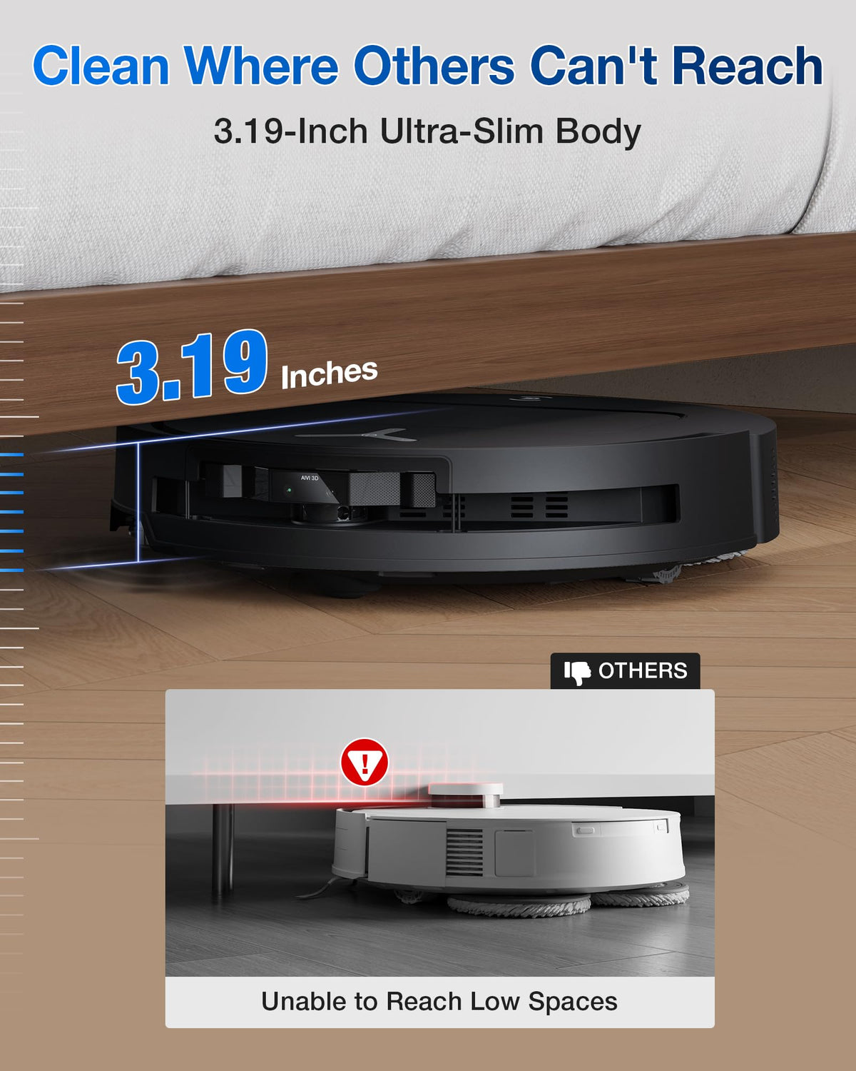 T50 PRO Omni Robot Vacuum and Mop 3.19in 15000Pa ZeroTangle 2.0 TruEdge AIVI 3D Auto Wash Dry Self Empty