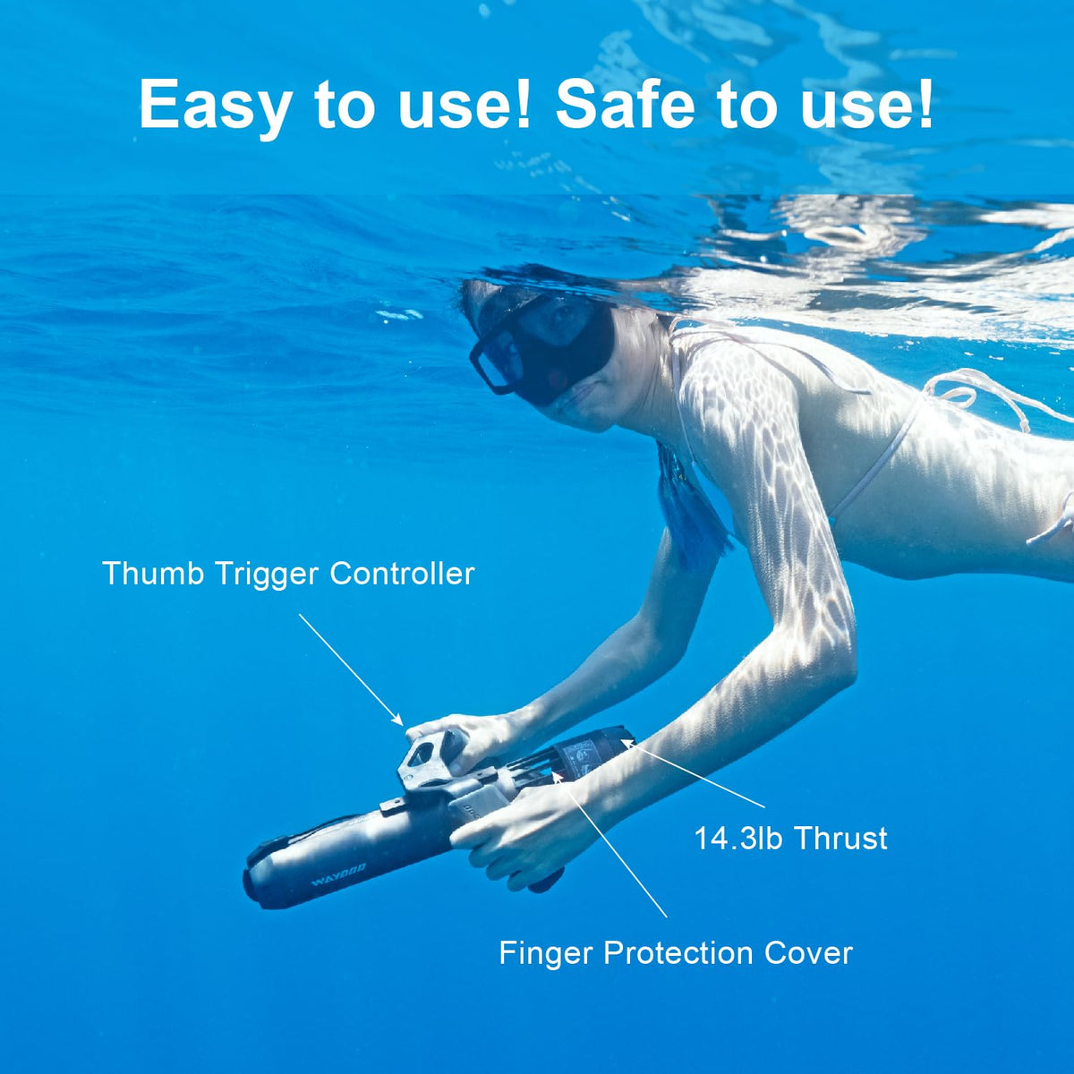 Subnado Underwater Scooter Thumb Control for SUP Pool Diving Snorkeling Compact Portable Adults Kids Gray Red
