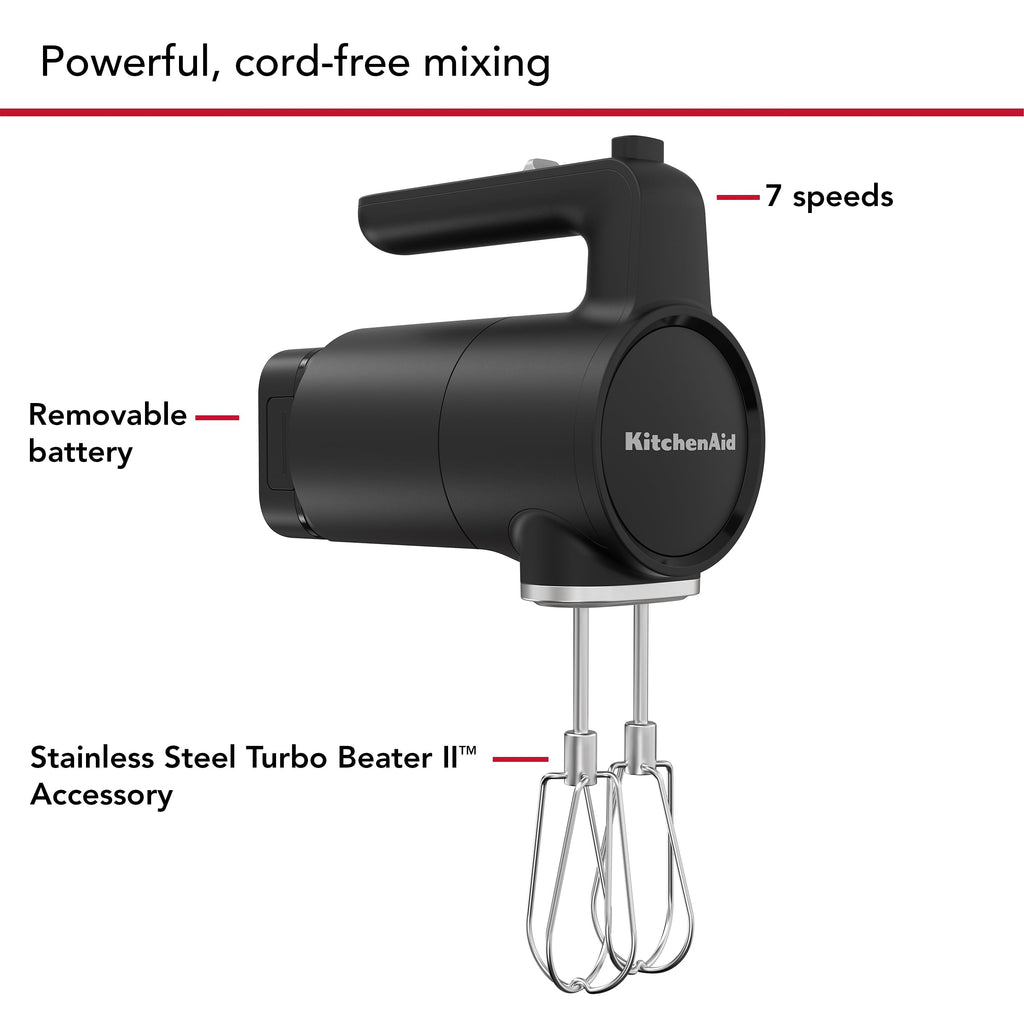 Go Cordless Hand Mixer with Battery Included Rechargeable Portable Electric Kitchen Mixer KHMR762