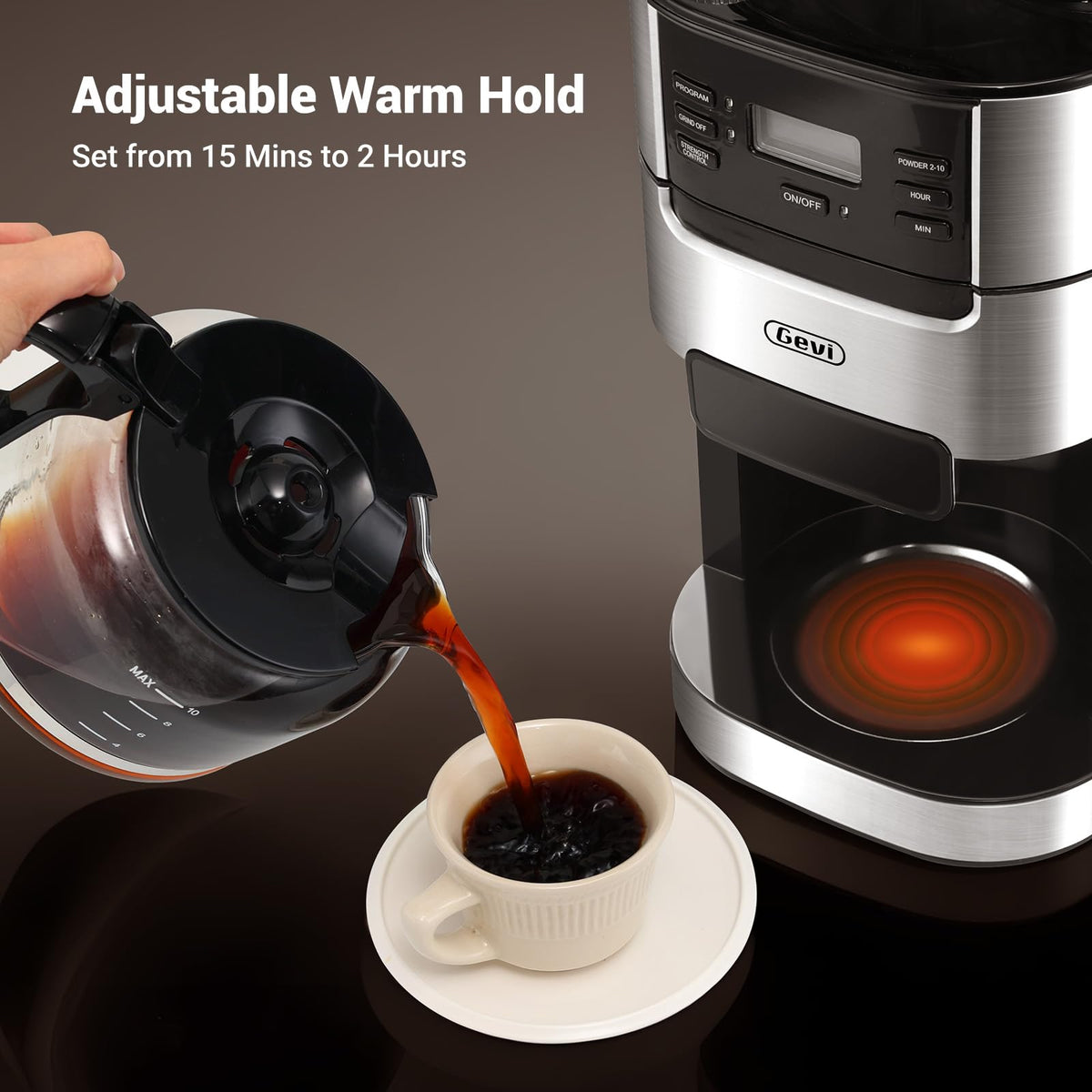 10 cup grind and brew drip coffee maker with built in burr grinder for fresh coffee every day