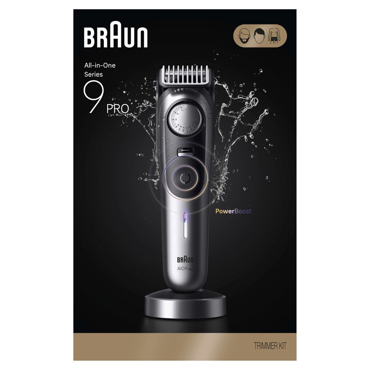 All in One Series 9 PRO Electric Beard Trimmer Hair Clipper Shaver Razor Face Hair Body AIO 9570 Cordless