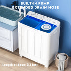 Portable 28lbs Twin Tub Washer with Drain Pump Semi automatic 18lbs Washer 10lbs Spinner Combo for Dorms RVs