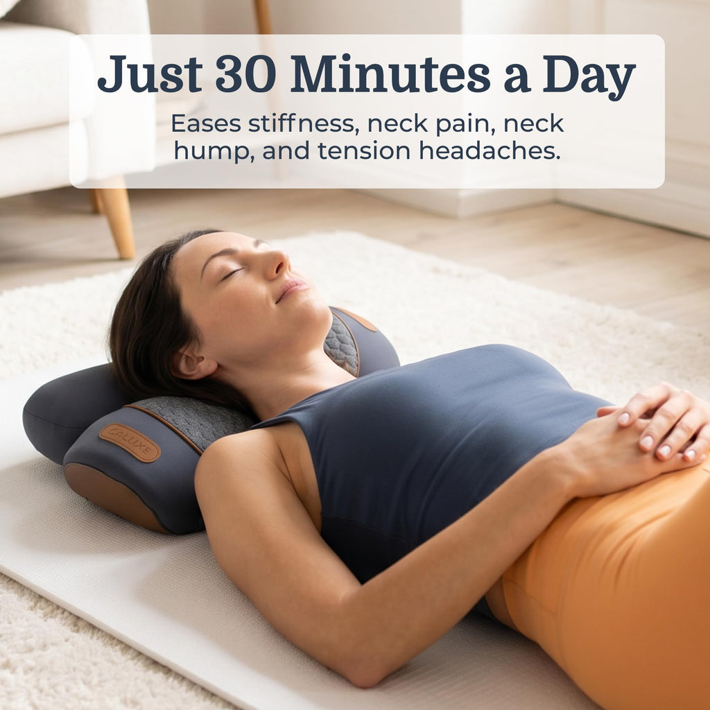 3 in 1 Neck Massager Pillow with Heat Gentle Traction Vibration Massage Wireless Design Shoulder Support USB C