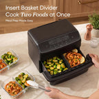 TWINFRY 9 QT Double Air Fryer with Removable Divider PFAS Free Ceramic Coating for Family Meals