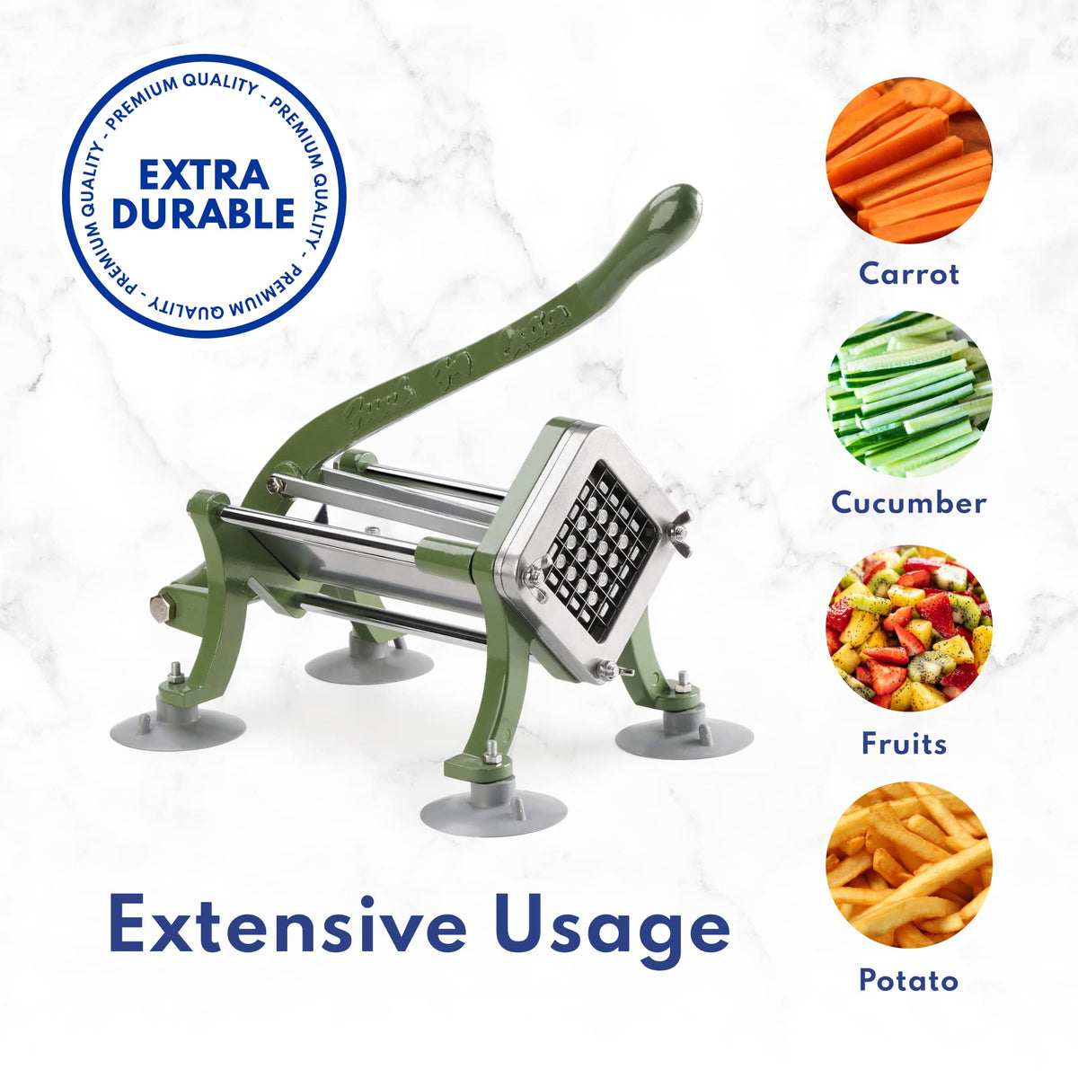 Commercial Grade French Fry Cutter Heavy Duty Potato Slicer for Kitchen and Restaurant Use