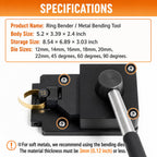 Ring Bender Tool Kit for Metal up to 3mm Steel Nylon Dies Mandrel Ring Sizer Spoon Ring Maker Heavy Duty Tool