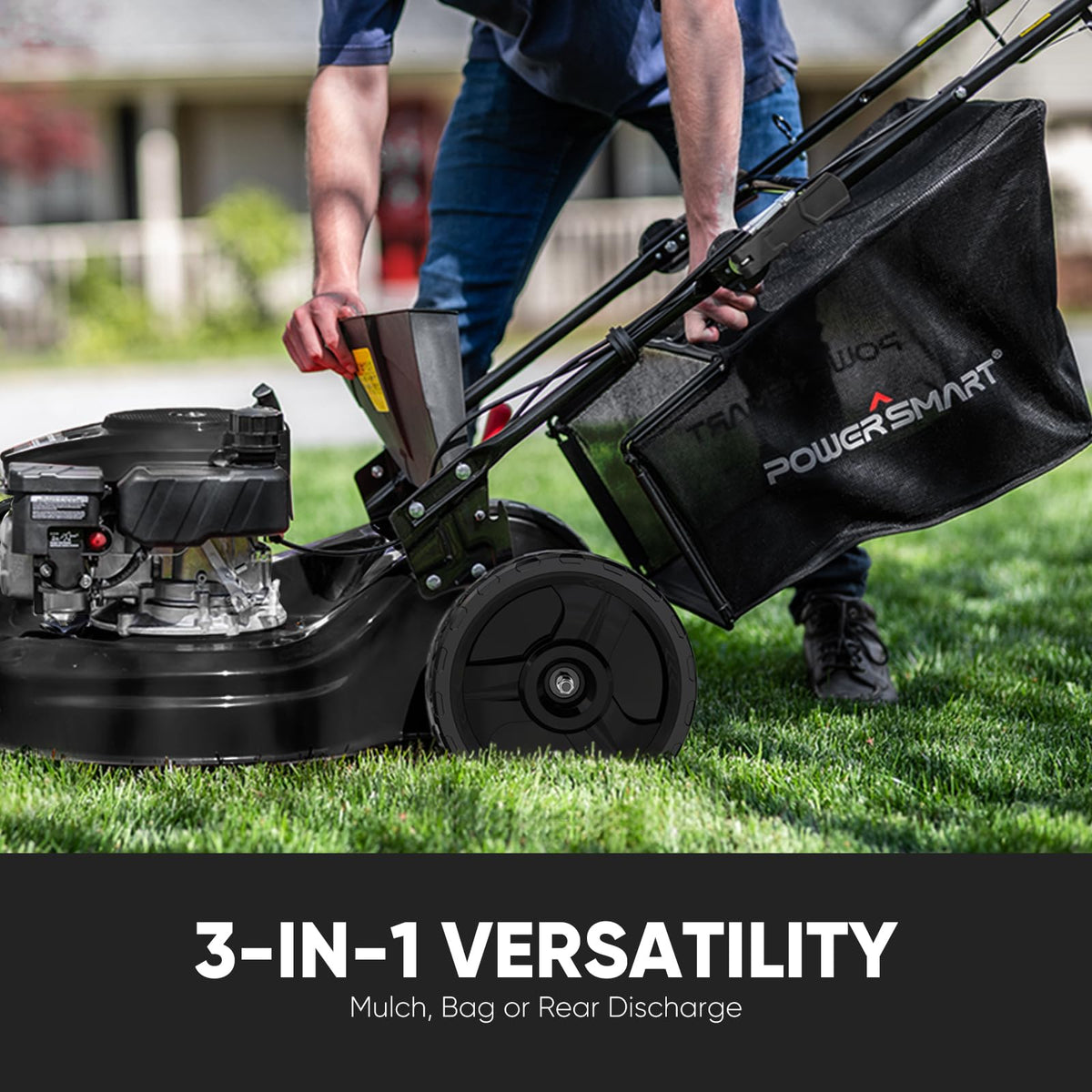 EasyDrive Pro 22 inch 170cc self propelled gas lawn mower walk behind design 22 inch cutting deck
