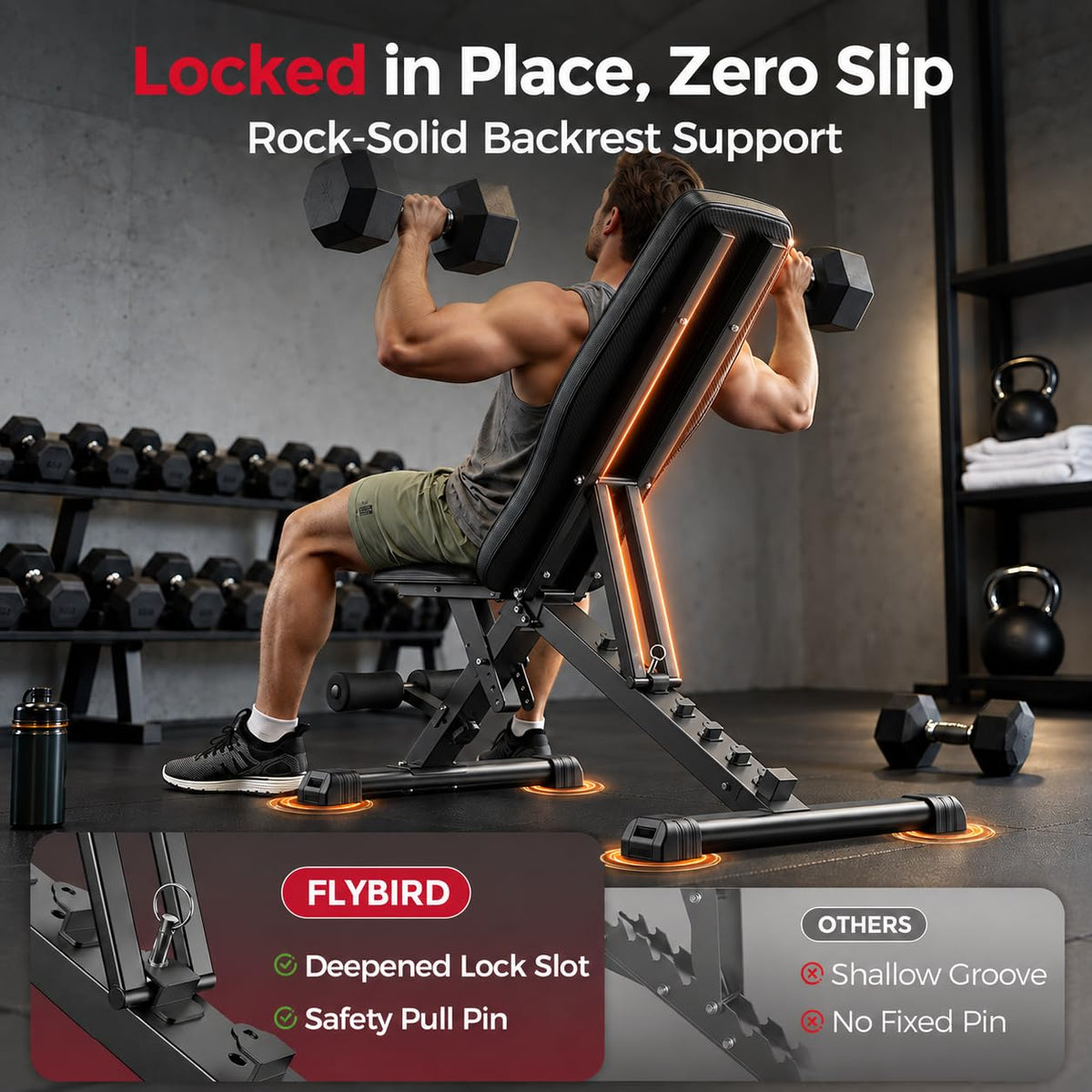 Adjustable Weight Bench 750 lb ASTM Tested Foldable Workout Bench for Home Gym Strength Training