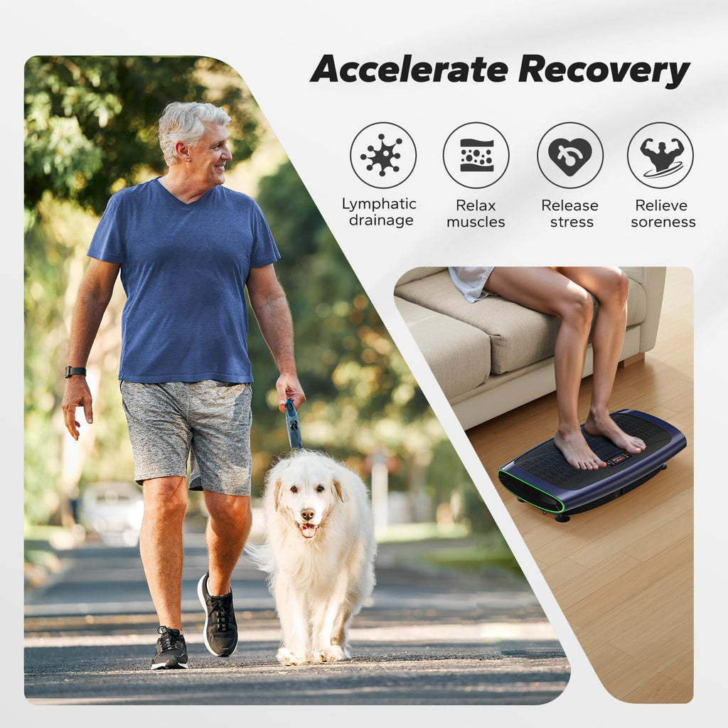 CV60 4D Vibration Plate Exercise Machine with 120 Speeds and 3 Presets for Whole Body Home Fitness Workout