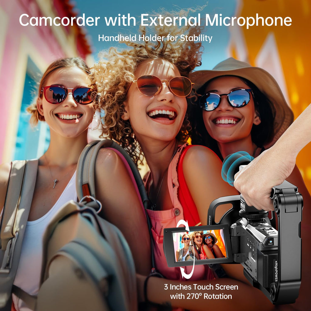 8K Video Camera 88MP WiFi Vlogging for YouTube 18X Zoom IR Night Vision 3.0 Touch Screen Mic Stabilizer Remote