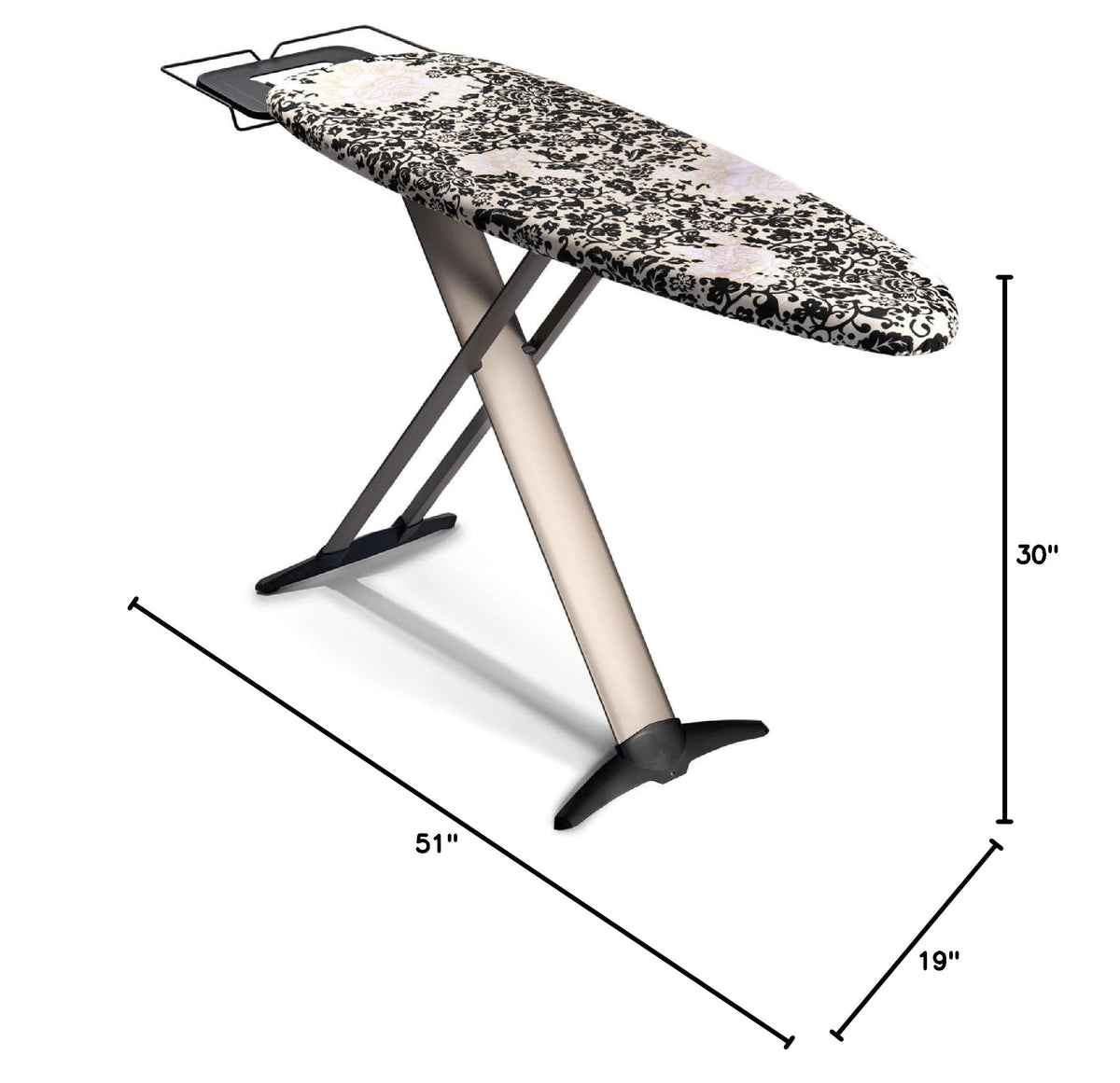 Pro Ironing Board Extra Wide 51x19 Premium Aluminum Steam Iron Rest Adjustable Height Foldable