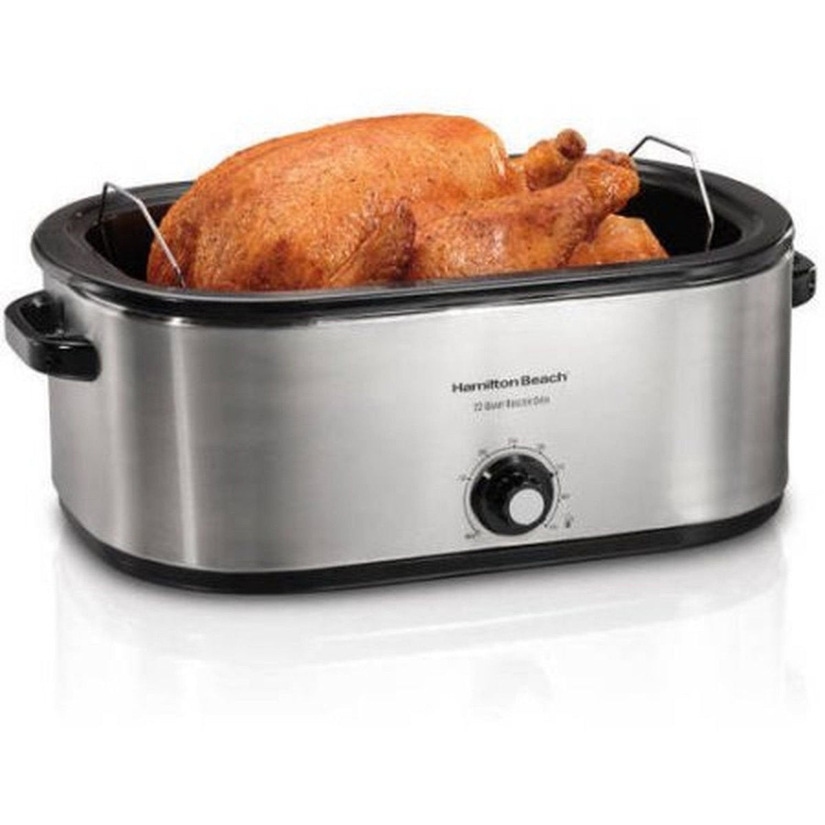28 lb 22 Quart Roaster Oven with Self Basting Lid Stainless Steel Countertop Roaster for Baking Roasting