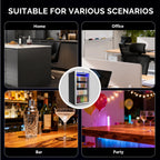 3.3 cu ft beverage refrigerator cooler double glass door adjustable shelf with lock 32 to 50 Fahrenheit black