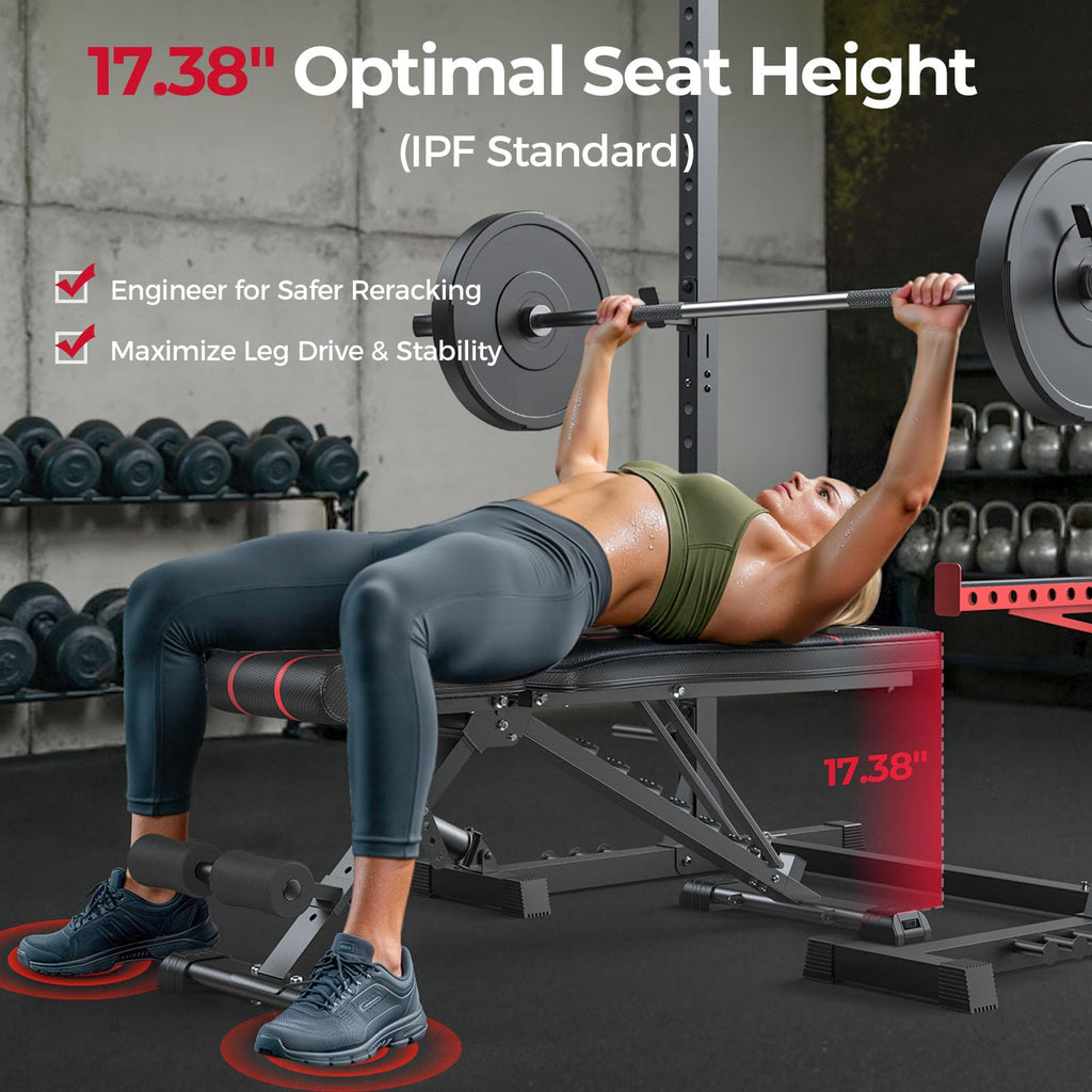 Adjustable Weight Bench 750 lb ASTM Tested Foldable Workout Bench for Home Gym Strength Training