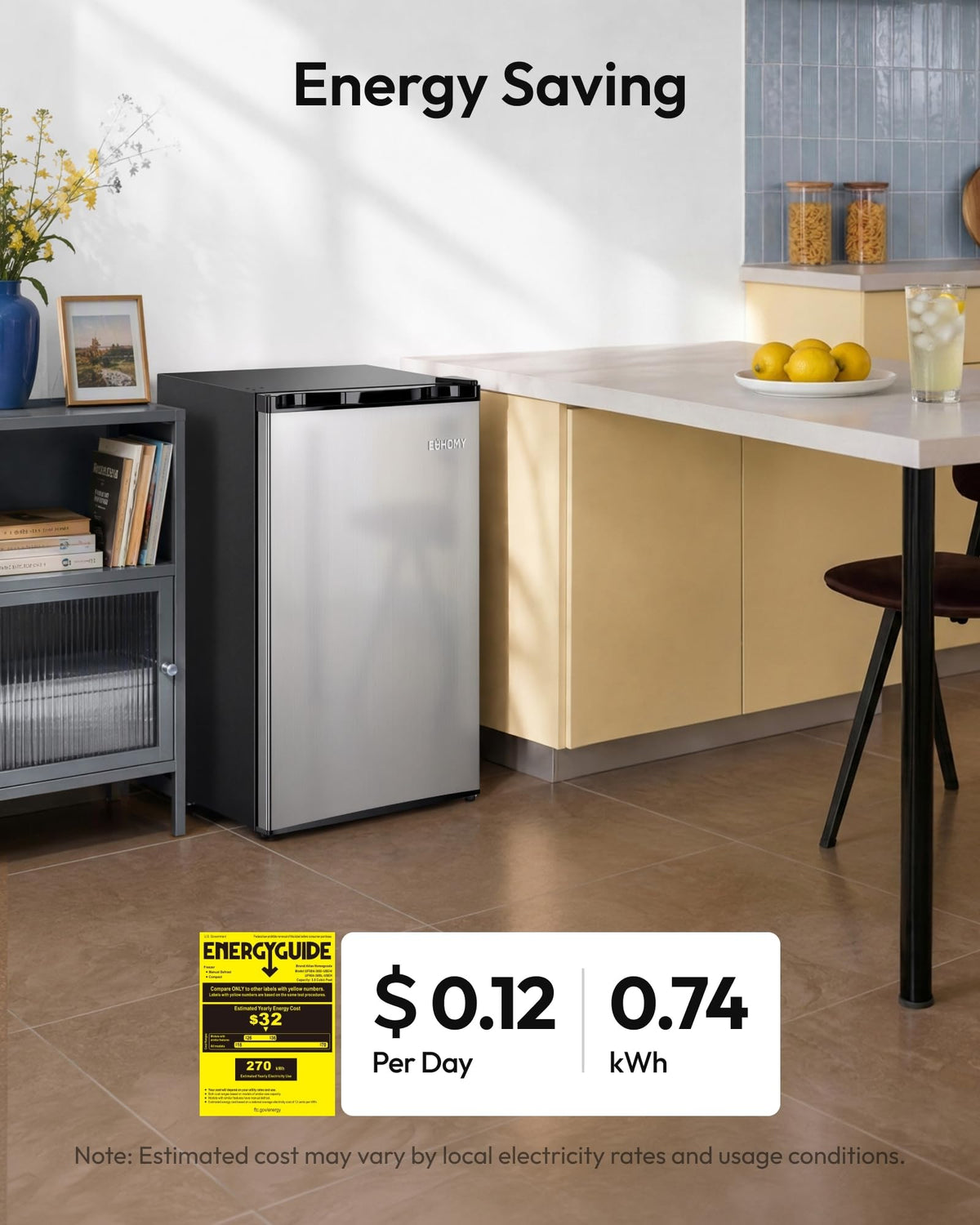 3.0 Cu.ft Upright Mini Freezer Small Compact Freezer for Home Kitchen Office Dorm Countertop Silver