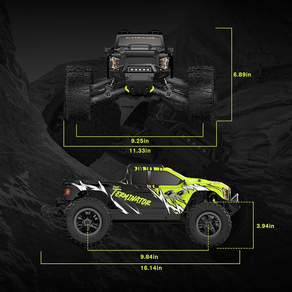 1/10 Scale Brushless RC Car 50+ MPH 4WD Waterproof Carbon Fiber Off Road Monster Truck All Terrain