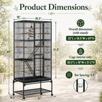 69 inch large bird cage for parakeets budgies 3 tier flight cage for small birds and pet birds