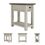 Bolanburg Narrow End Table with Built In Charging Station USB Ports Living Room Bedroom Furniture
