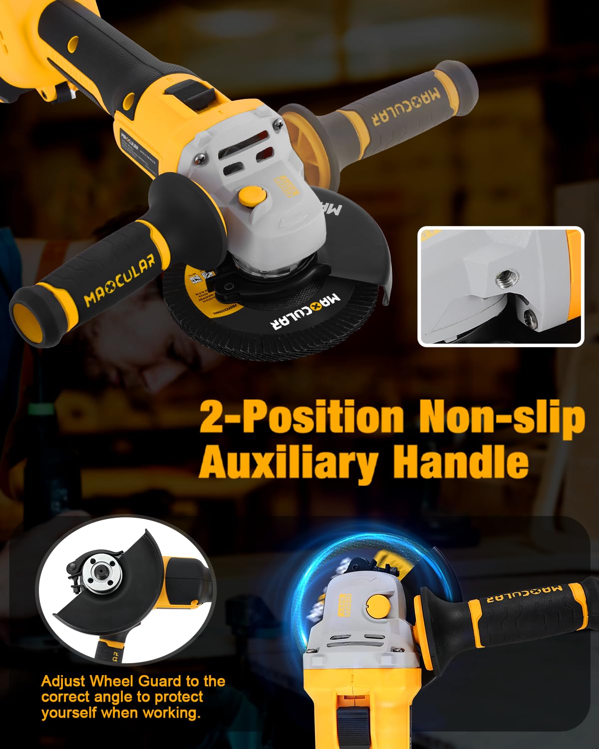 Cordless Angle Grinder 20V Battery Powered Tool for Cutting Grinding Polishing and DIY Work
