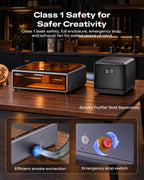 Falcon A1 10W Laser Engraver 80W Enclosed 600mm/s HD Camera Auto Pos Smart Recognition Wood Metal Class 1