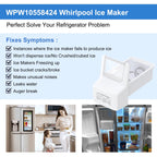 Upgraded WPW10558424 W10558424 WRS321SDHZ01 WRS321SDHZ05 WRS321SDHZ08 fridge ice bucket ice bin replacement