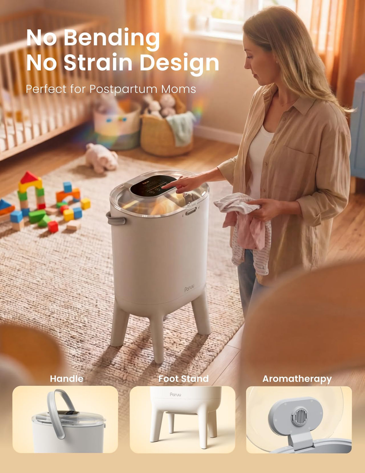 Towel warmer 2 in 1 heating and drying baby care LED display dual child lock auto shut off oversized towels