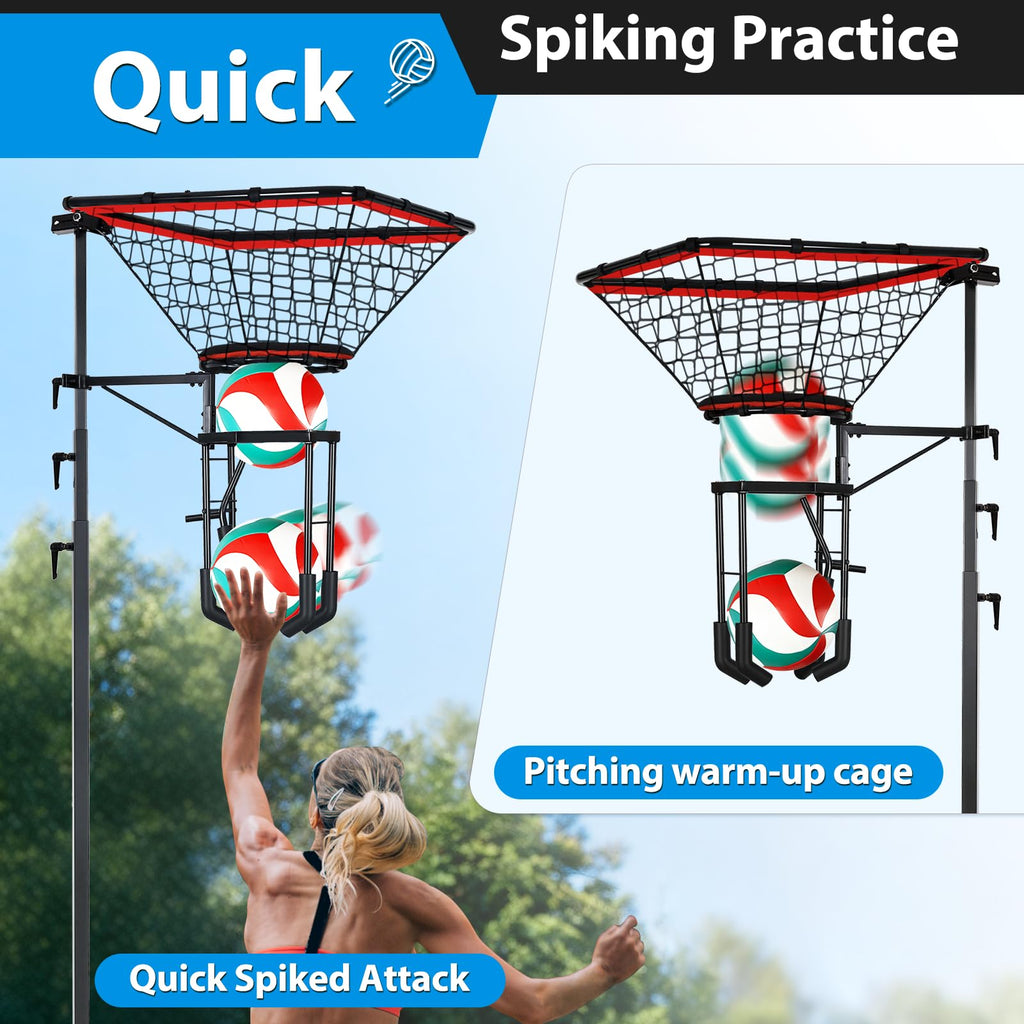 Volleyball Setter Spike Trainer Adjustable Height 93 to 126 Solo Practice Indoor Outdoor 88LBS Sandbag Base