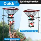 Volleyball Setter Spike Trainer Adjustable Height 93 to 126 Solo Practice Indoor Outdoor 88LBS Sandbag Base