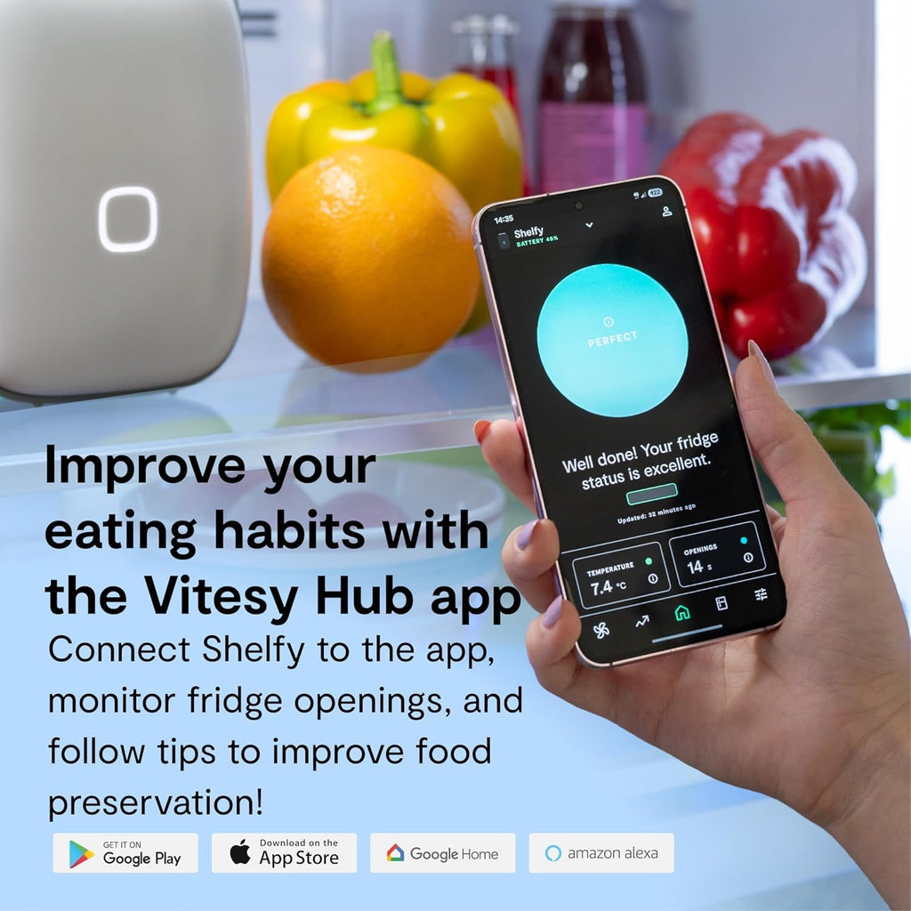 2 Smart Fridge Extends Freshness Reduces Waste Removes Odors Photocatalytic Washable Filter USB C Power
