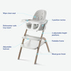 EveryStep Slim 6 in 1 Convertible Highchair Misty Infant Toddler Feeding Chair