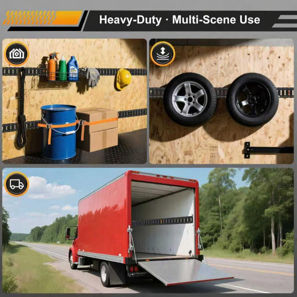 36PC E Track Rail Kit Set Heavy Duty Tie Down System for Enclosed Trailers Cargo Securement