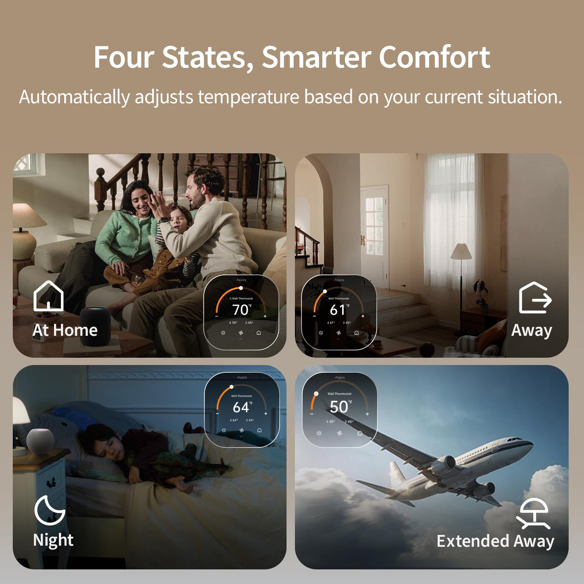 Smart Thermostat W200 with Apple Adaptive Temperature for Home Automation and Energy Saving