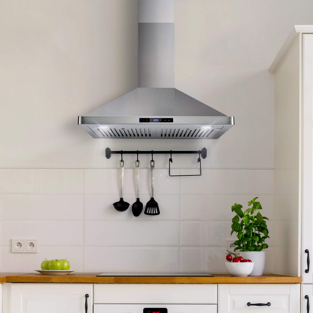 30 in 380 CFM ducted wall mount range hood LED stainless steel kitchen exhaust ventilation Coll