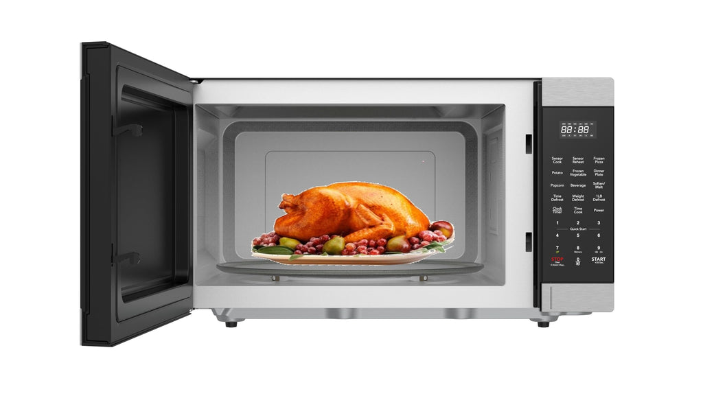 Stainless Steel Microwave Oven, 2.2 Cu Ft, Programmable, 1,200 Watts