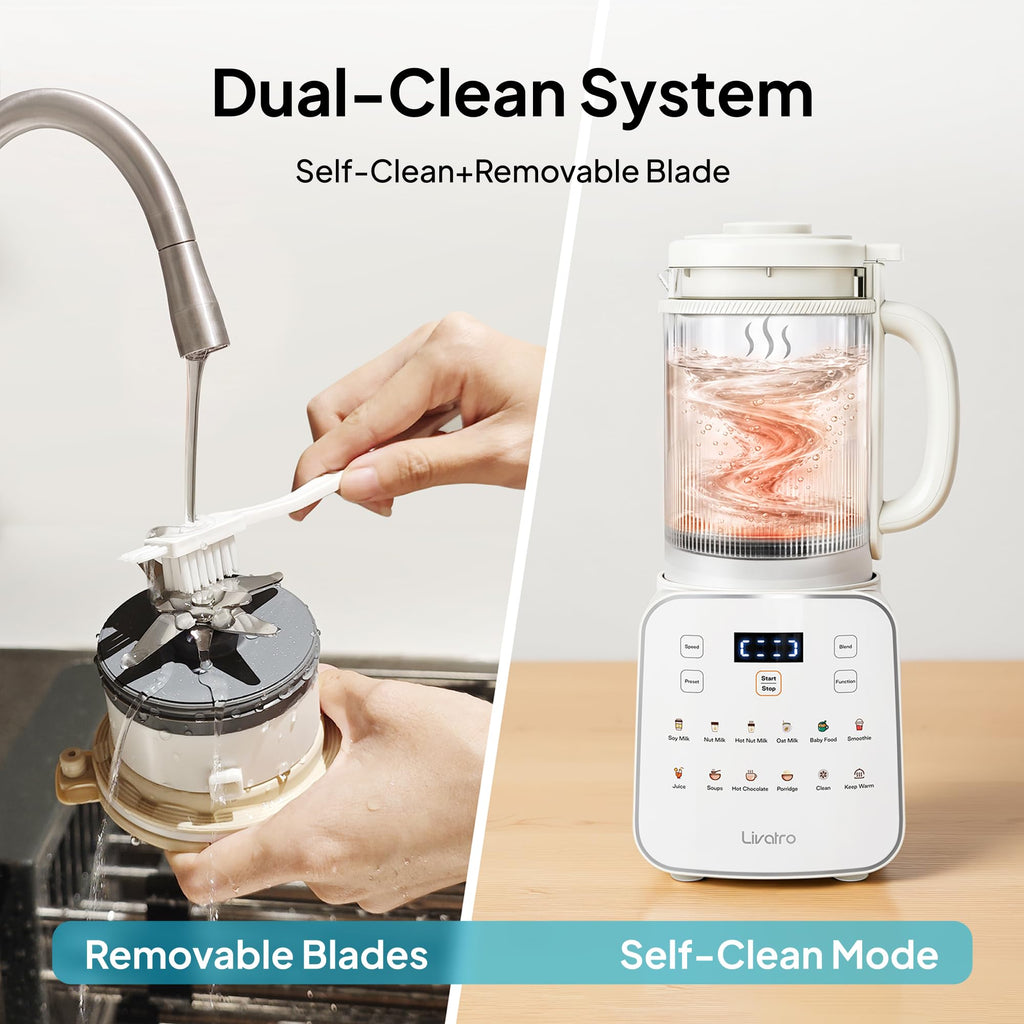 Automatic Nut Milk Maker, 12-in-1, Removable Blade, 50.73 Fl Oz