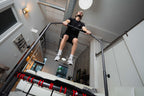 Foldable Bungee Rebounder Trampoline for Adults with Handlebar Indoor Outdoor Home Gym Fitness Exercise