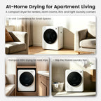 1.5 Cu Ft Portable Clothes Dryer 120V Vented Electric Dryer Compact Laundry Machine for Home Apartment