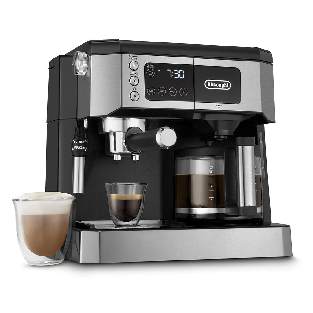 All in One Espresso and Coffee Maker 10 Cup Pot with Milk Frother for Home Cafe Latte Cappuccino