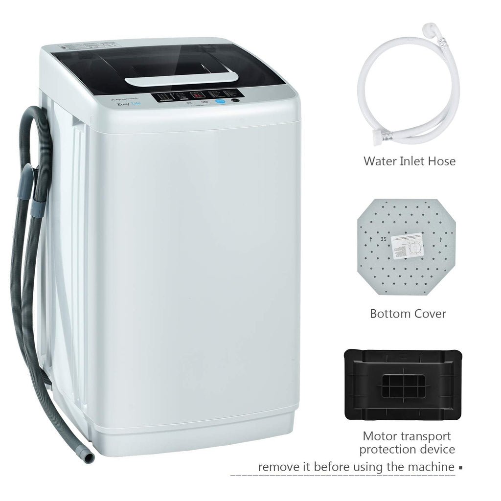 Fully Automatic 2 in 1 Portable Washing Machine 8.8lbs Spinner Combo 1.04 cu.ft 10 Programs Drain Pump