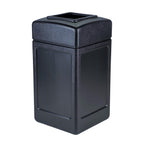 732101 Open Top Indoor Outdoor Square 42 Gallon Large Heavy Duty Waste Trash Container Bin Black