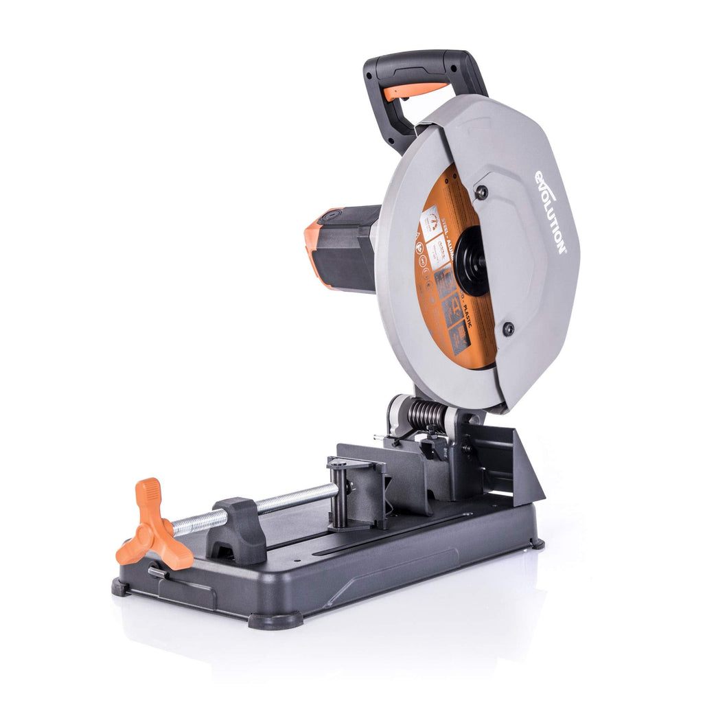 R355CPS 14 inch multi purpose chop saw cuts metal plastic wood miter cut up to 45 degrees TCT blade included