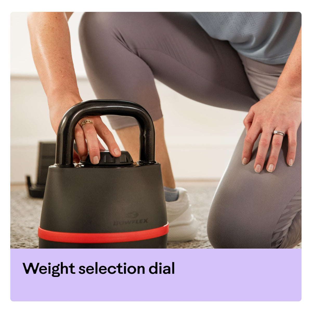 SelectTech 840 Adjustable Kettlebell Compact Space Saving Design for Home Gym Strength Training